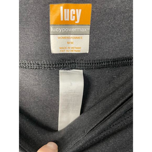 Lucy Powermax dark gray stretch leggings ankle scrunch women's size medium - Picture 5 of 5
